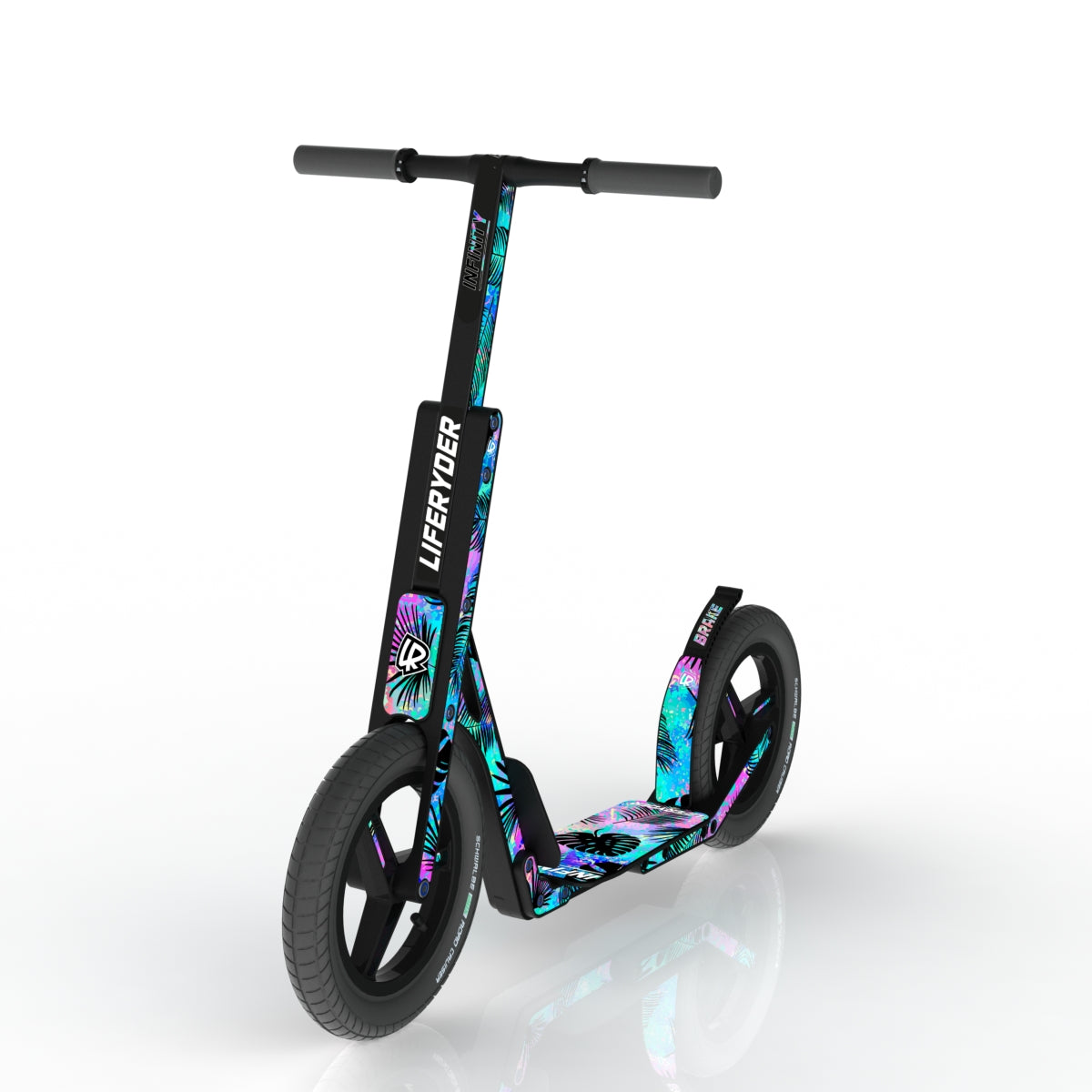 LIFERYDER INFINITY big wheel scooter with Neon Palm EVOLV™ design
