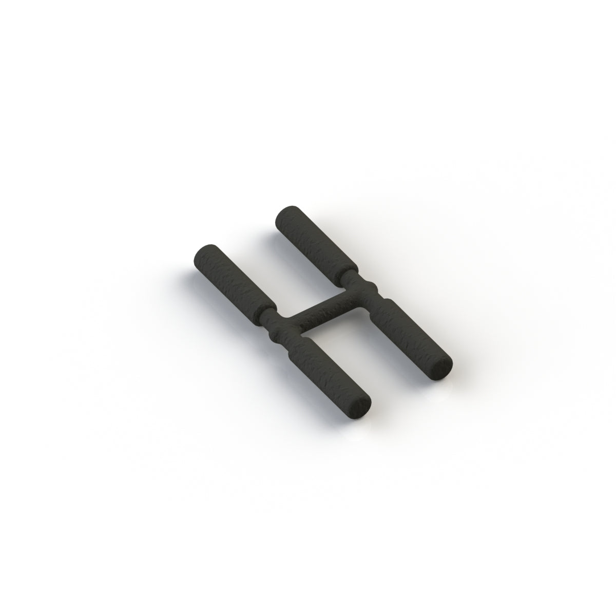 Four black rubber elastomer pieces designed for use with a rear stomp brake, provided as a single piece that needs cutting.