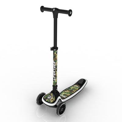 LIFERYDER HALO Army Camo adjustable height toddler scooter extended view