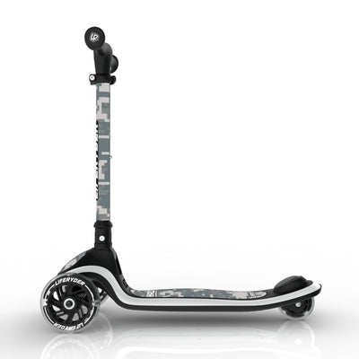 LIFERYDER HALO Digital Camo lean-to-steer toddler scooter side view