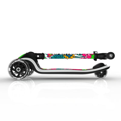 LIFERYDER HALO Flower Power foldable 3 wheel scooter folded view
