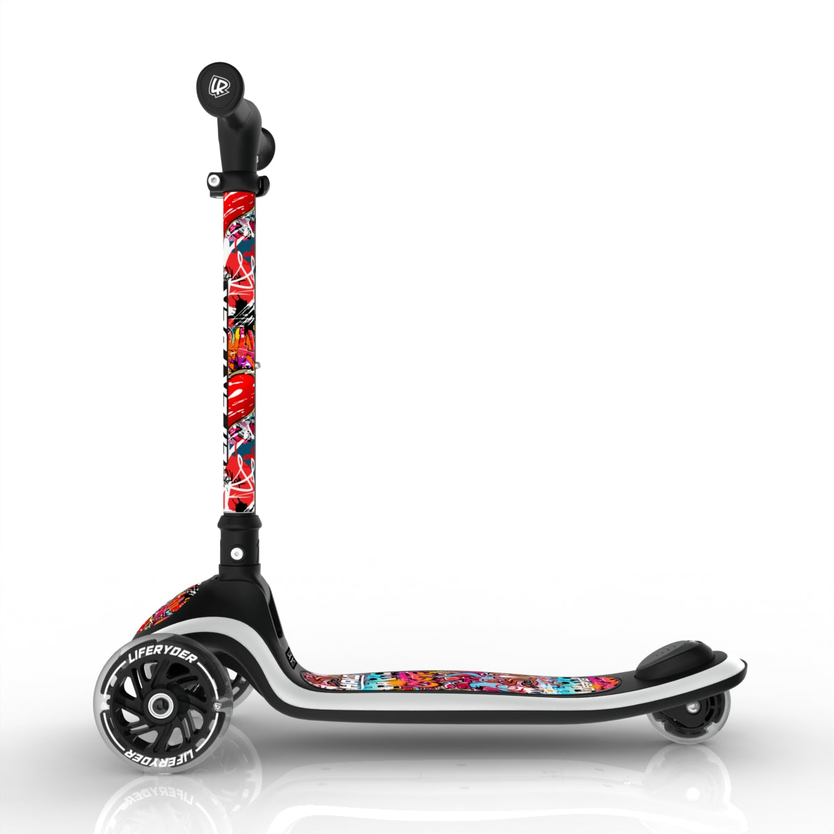 LIFERYDER HALO Graffiti lean-to-steer toddler scooter side view
