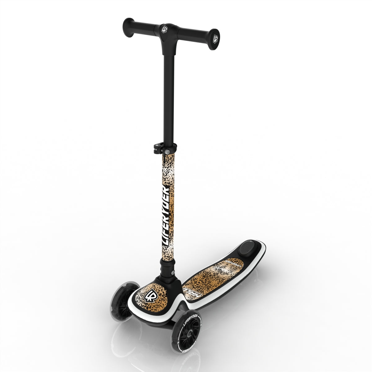 LIFERYDER HALO Leopard Sprint adjustable height toddler scooter extended view