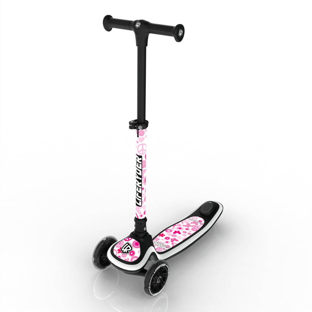 LIFERYDER HALO Peace & Love adjustable height toddler scooter extended view