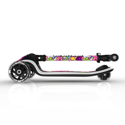LIFERYDER HALO Popkins foldable 3 wheel scooter folded view