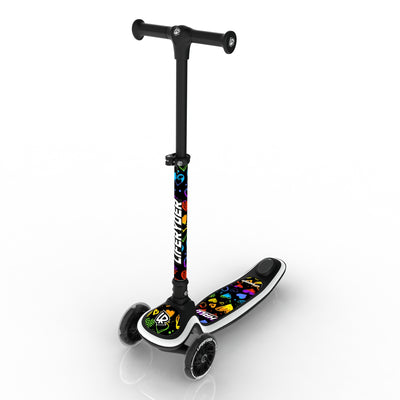 LIFERYDER HALO Rainbow Hearts adjustable height toddler scooter extended view
