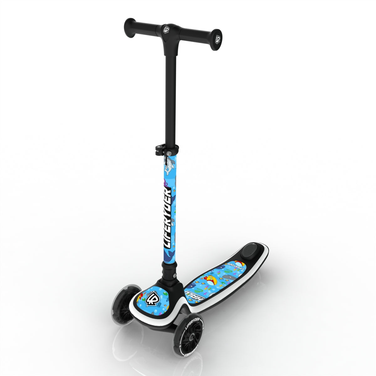 LIFERYDER HALO Under the Sea adjustable height toddler scooter extended view