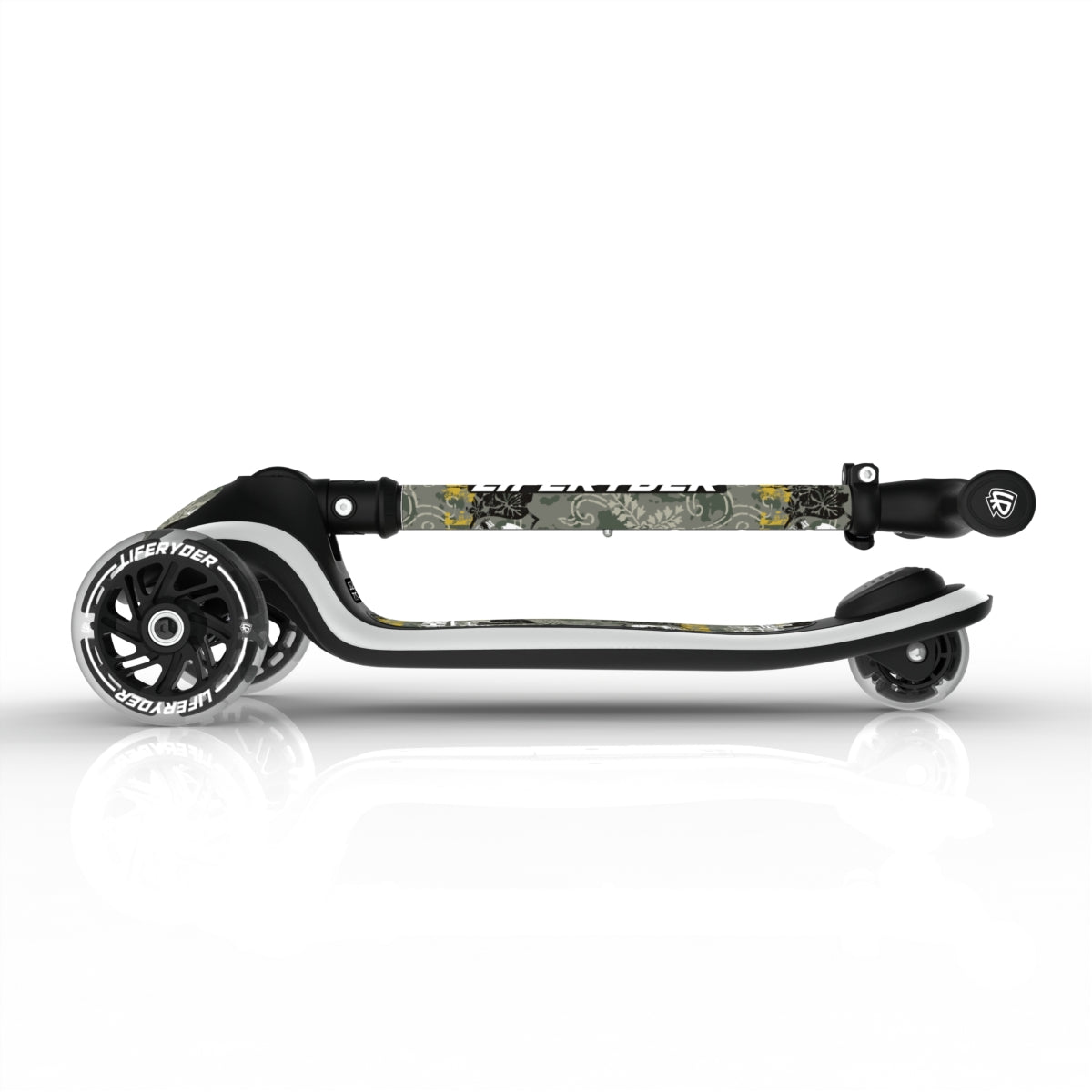LIFERYDER HALO Urban Sports foldable 3 wheel scooter folded view