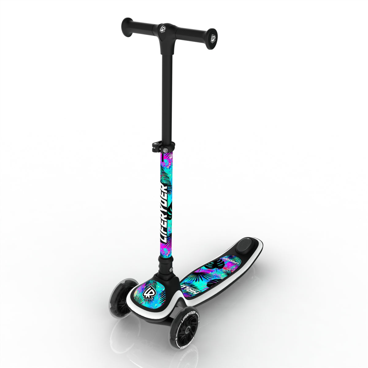 LIFERYDER HALO Neon Palm adjustable height toddler scooter extended view