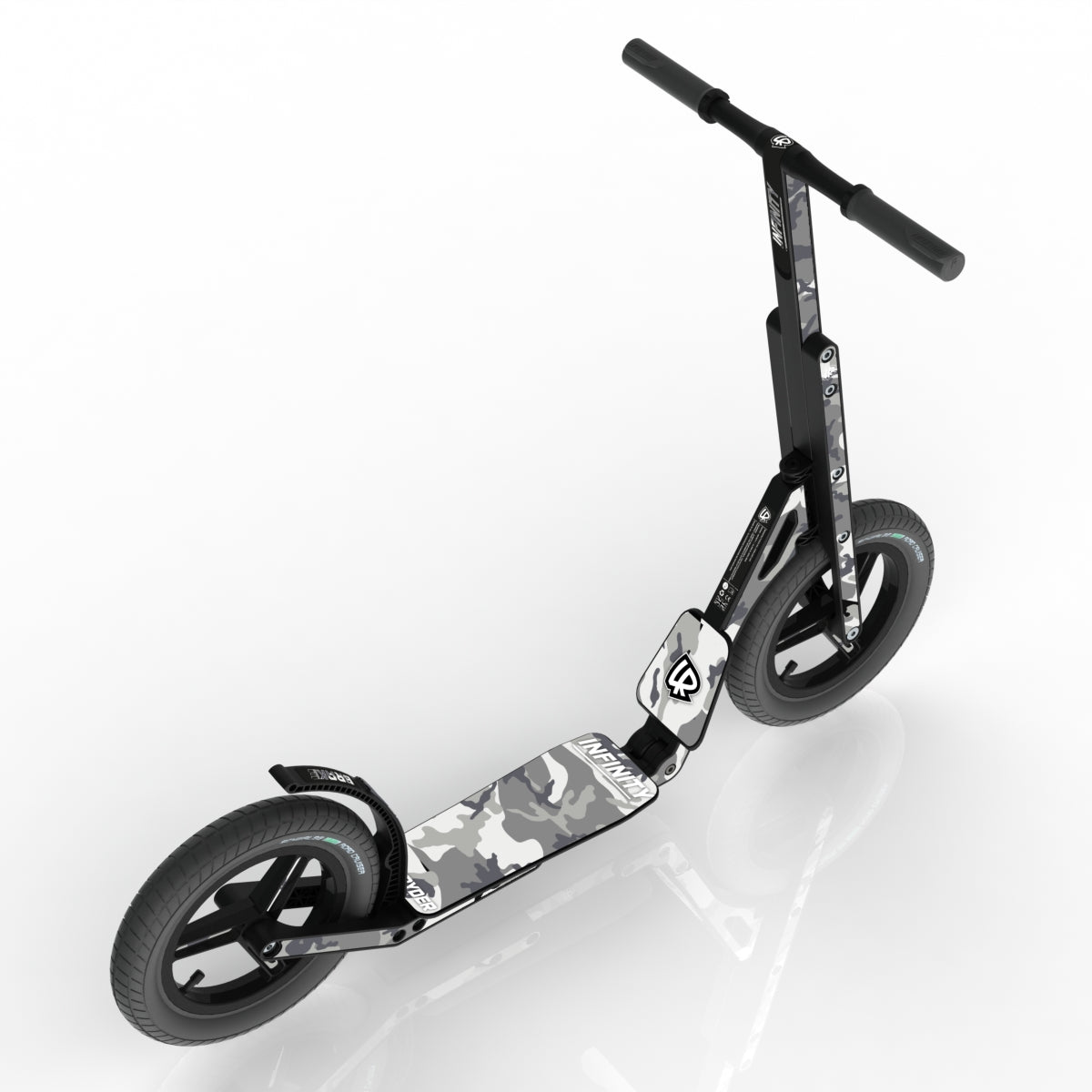 LIFERYDER INFINITY Arctic Camo 12 inch air tyre scooter top view