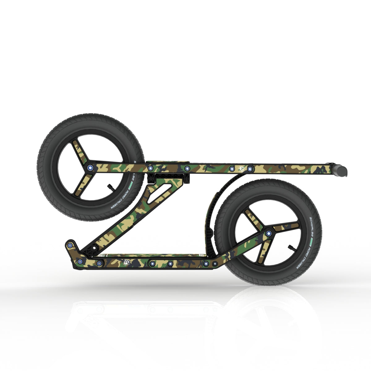 LIFERYDER INFINITY Army Camo collapsible big wheel scooter folded view