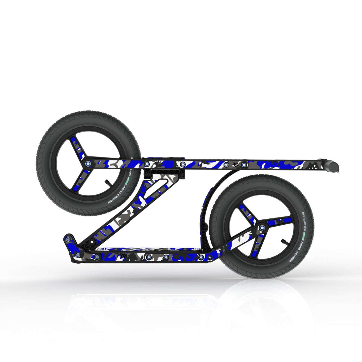 LIFERYDER INFINITY Blue Storm collapsible big wheel scooter folded view