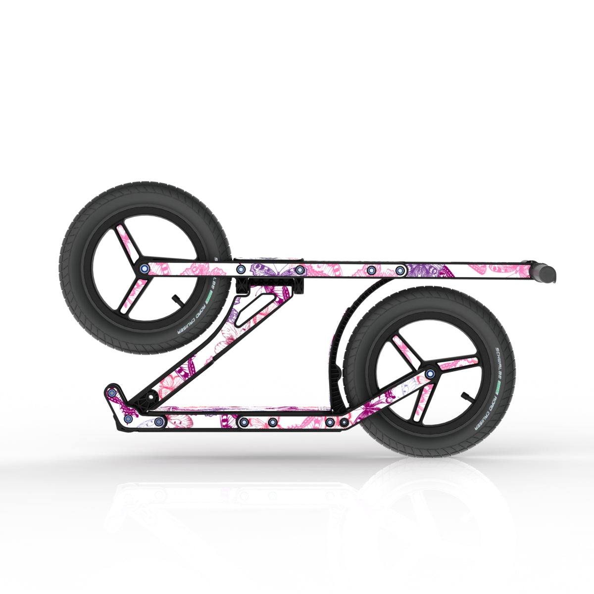 LIFERYDER INFINITY Butterflies collapsible big wheel scooter folded view