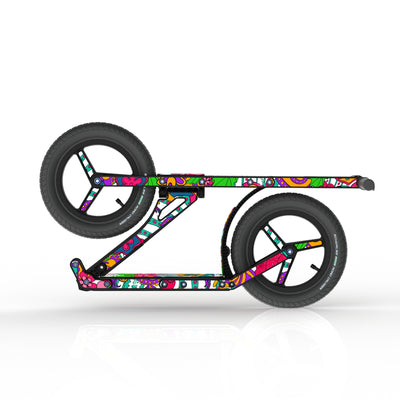 LIFERYDER INFINITY Flower Power collapsible big wheel scooter folded view