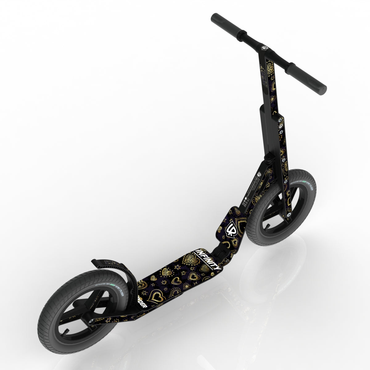 LIFERYDER INFINITY Hearts of Gold 12 inch air tyre scooter top view