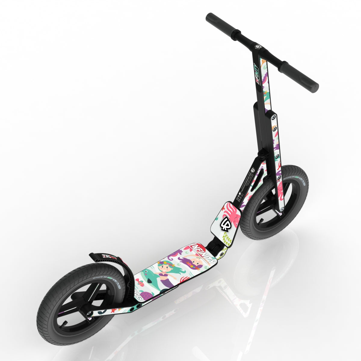LIFERYDER INFINITY Mermaids & Dolphins 12 inch air tyre scooter top view