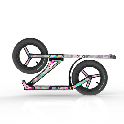 LIFERYDER INFINITY Pink Glitch collapsible big wheel scooter folded view