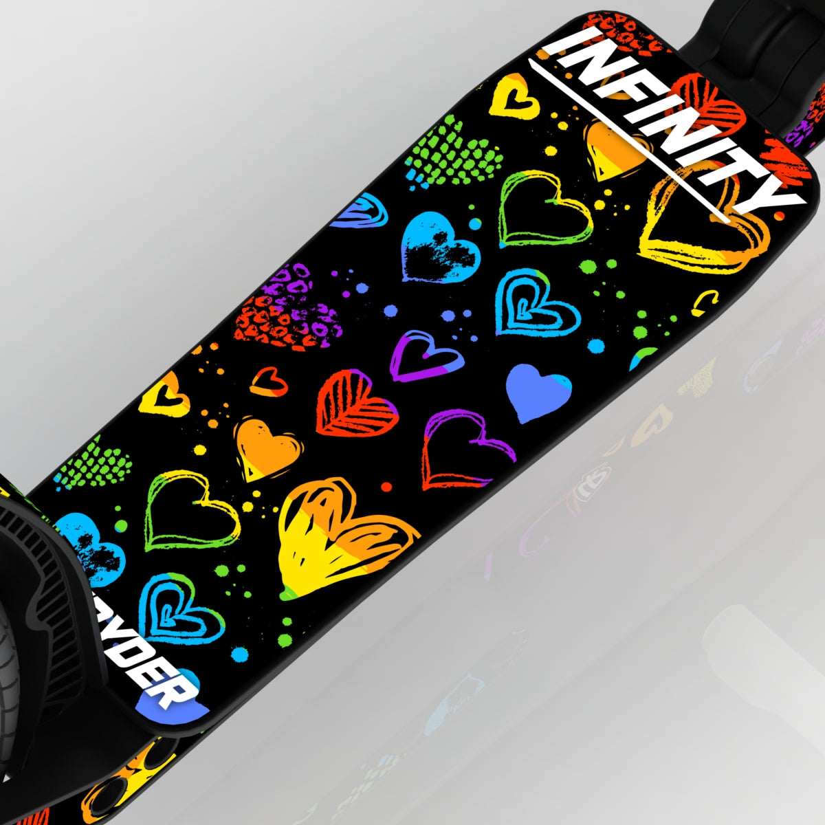 LIFERYDER INFINITY Rainbow Hearts wide scooter deck deck detail
