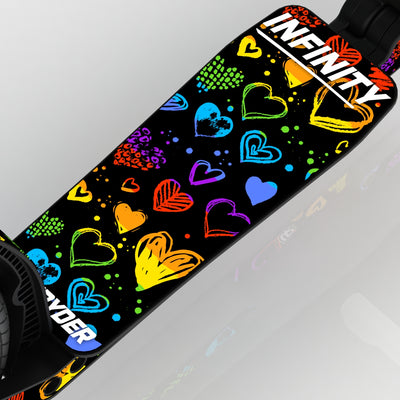 LIFERYDER INFINITY Rainbow Hearts wide scooter deck deck detail