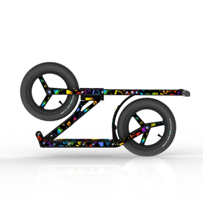LIFERYDER INFINITY Rainbow Hearts collapsible big wheel scooter folded view