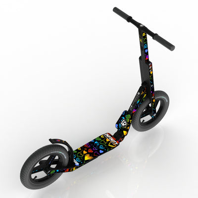 LIFERYDER INFINITY Rainbow Hearts 12 inch air tyre scooter top view