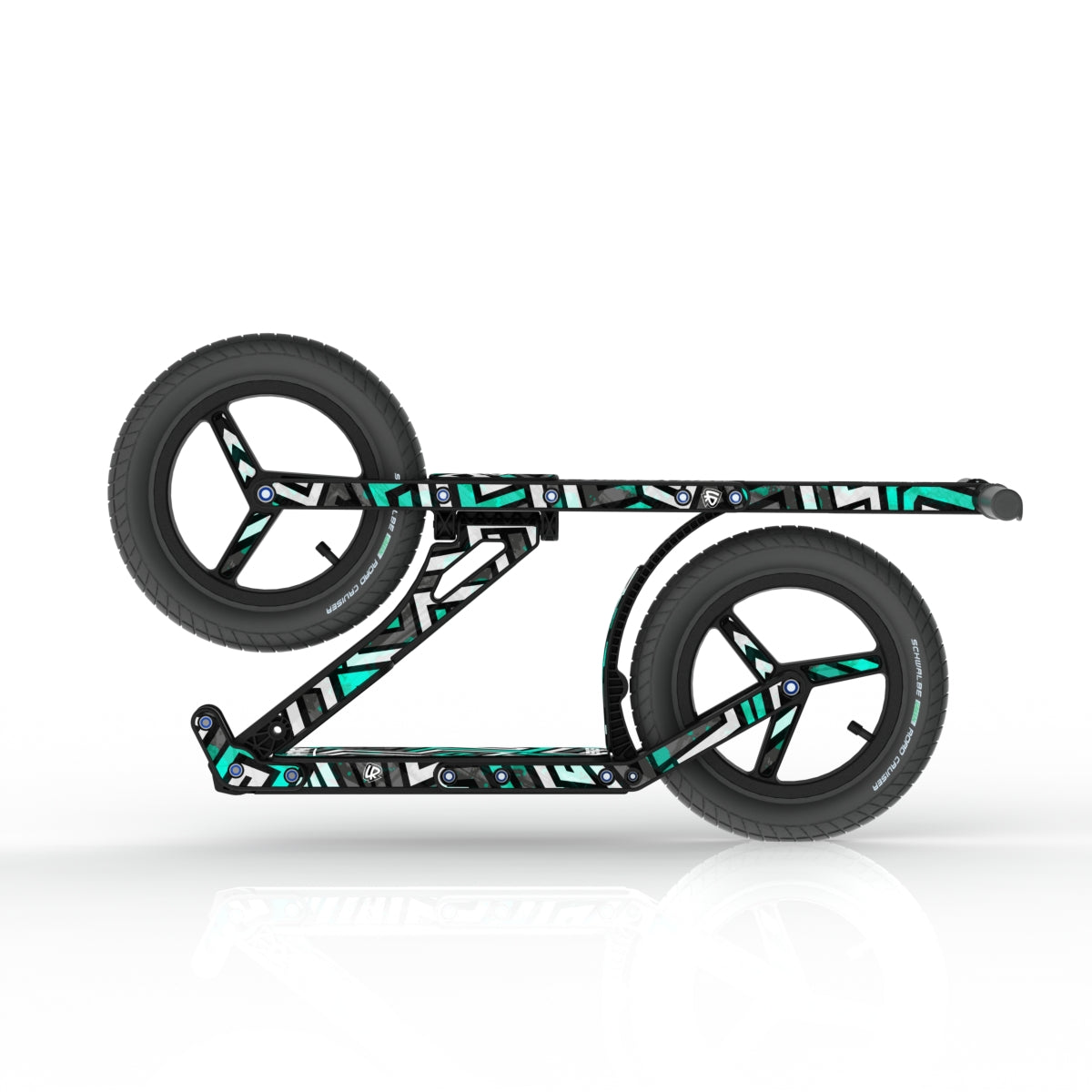 LIFERYDER INFINITY Spearmint Maze collapsible big wheel scooter folded view