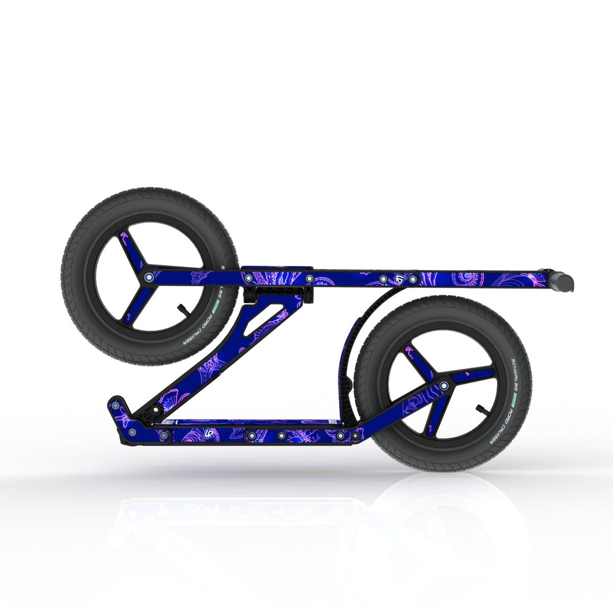 LIFERYDER INFINITY Ultraviolet collapsible big wheel scooter folded view