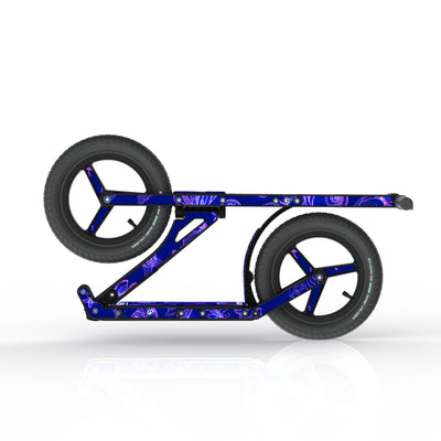 LIFERYDER INFINITY Ultraviolet collapsible big wheel scooter folded view
