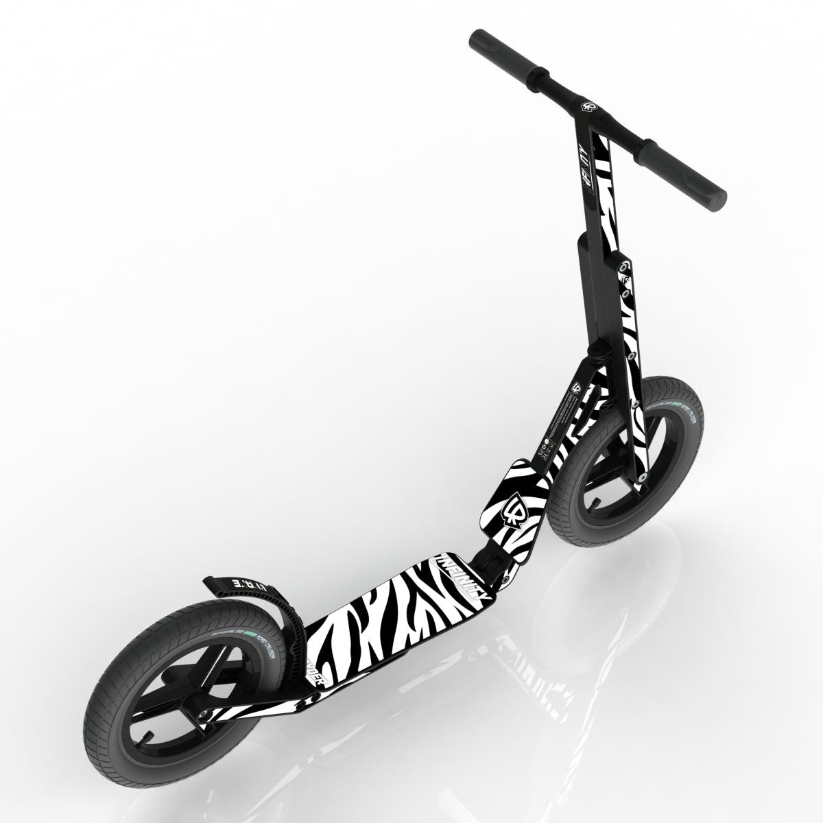 LIFERYDER INFINITY Zebra Stripes 12 inch air tyre scooter top view