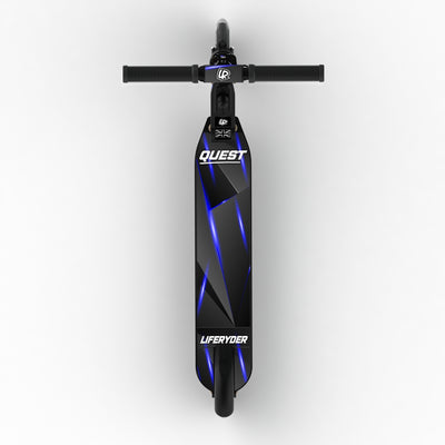 LIFERYDER QUEST Blue Stealth adjustable height 2 wheel scooter extended view