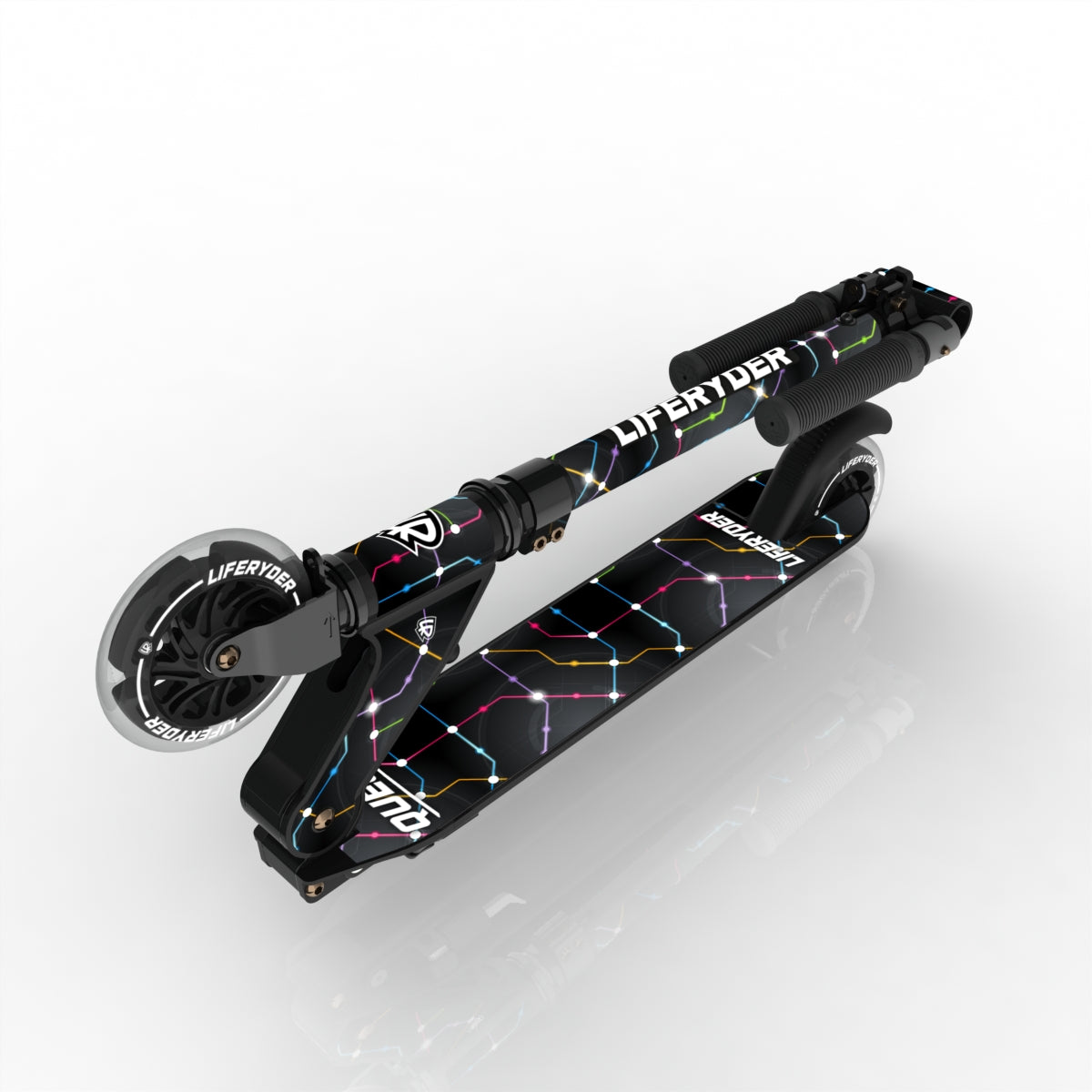 LIFERYDER QUEST Cyber Metro folding kids scooter folded view