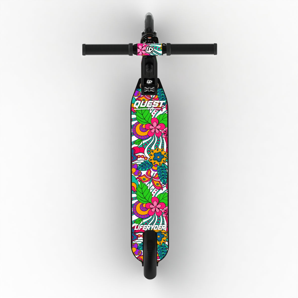 LIFERYDER QUEST Flower Power adjustable height 2 wheel scooter extended view