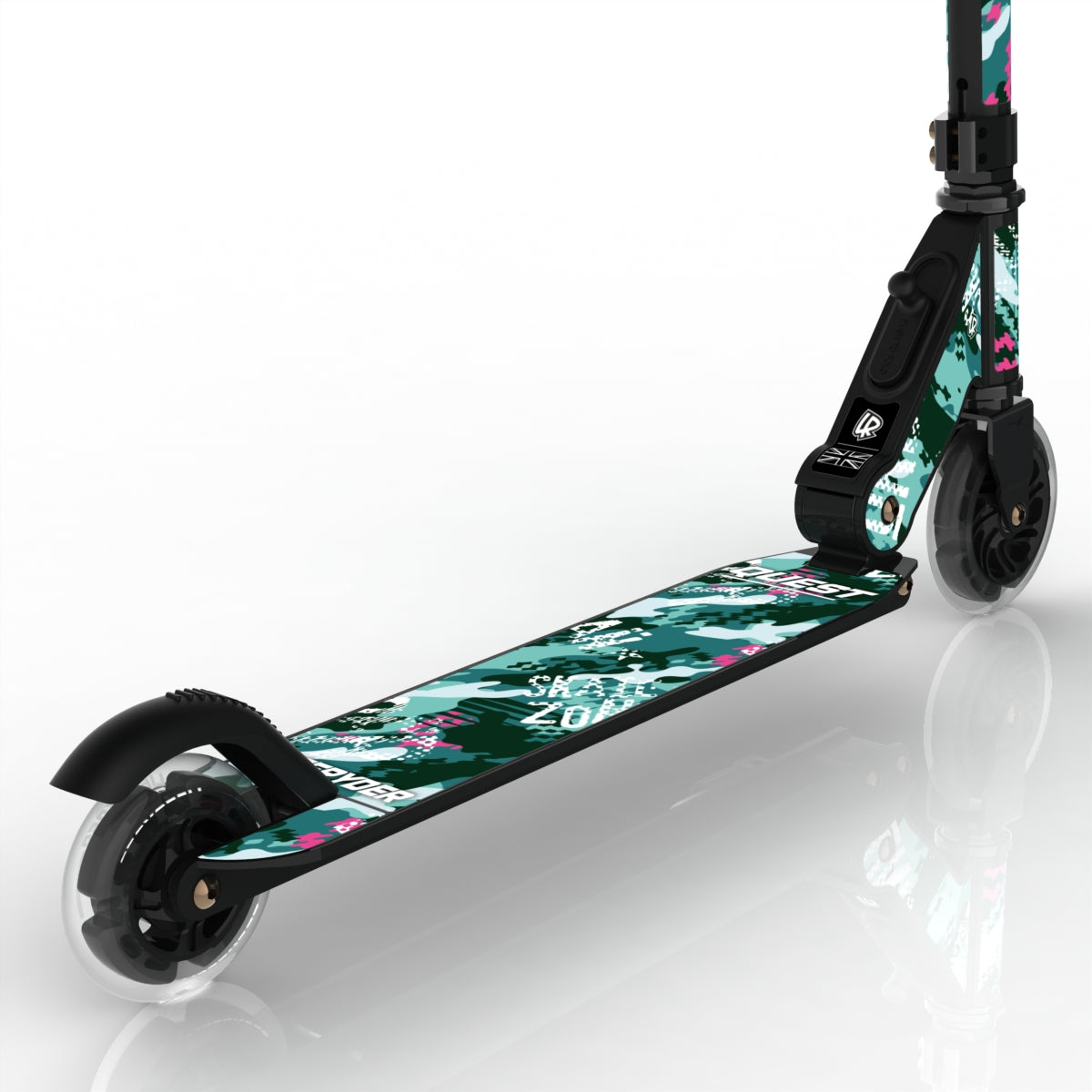 LIFERYDER QUEST Ghost Rider light-up LED wheels scooter detail