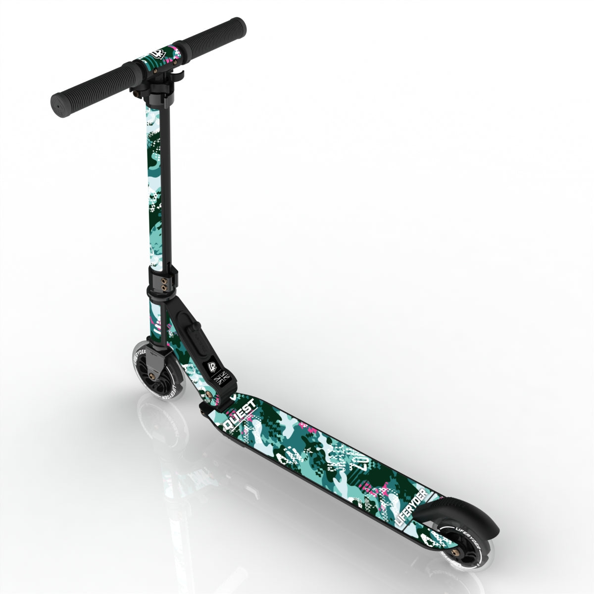 LIFERYDER QUEST Ghost Rider foldable 2 wheel scooter rear view