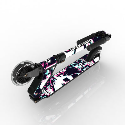 LIFERYDER QUEST Glitch folding kids scooter folded view