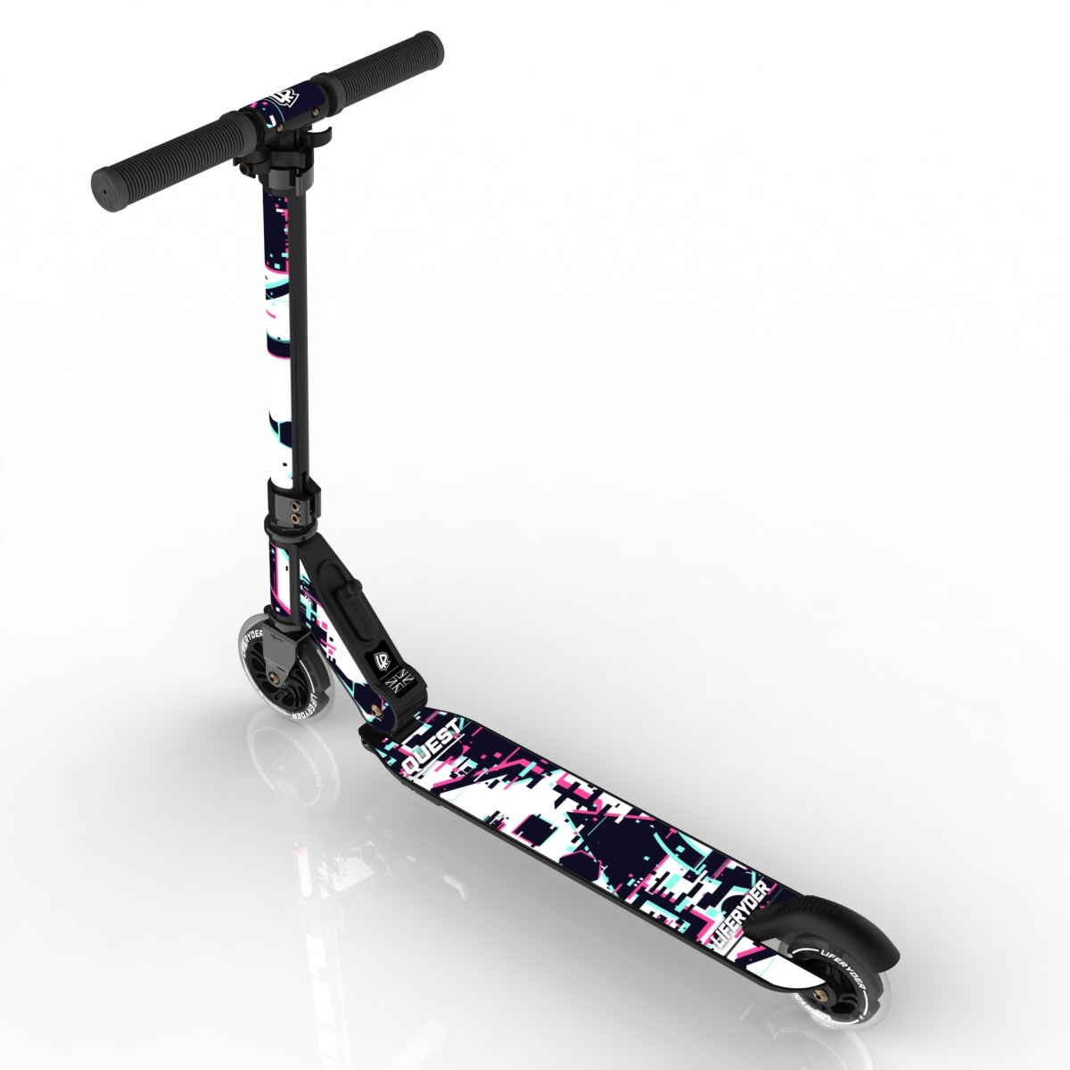 LIFERYDER QUEST Glitch foldable 2 wheel scooter rear view