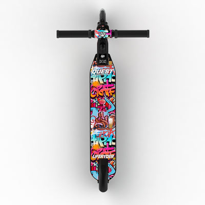 LIFERYDER QUEST Graffiti adjustable height 2 wheel scooter extended view