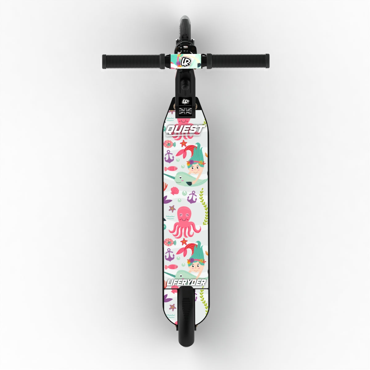 LIFERYDER QUEST Mermaids & Dolphins adjustable height 2 wheel scooter extended view
