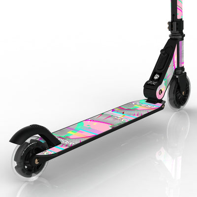 LIFERYDER QUEST Pink Glitch light-up LED wheels scooter detail