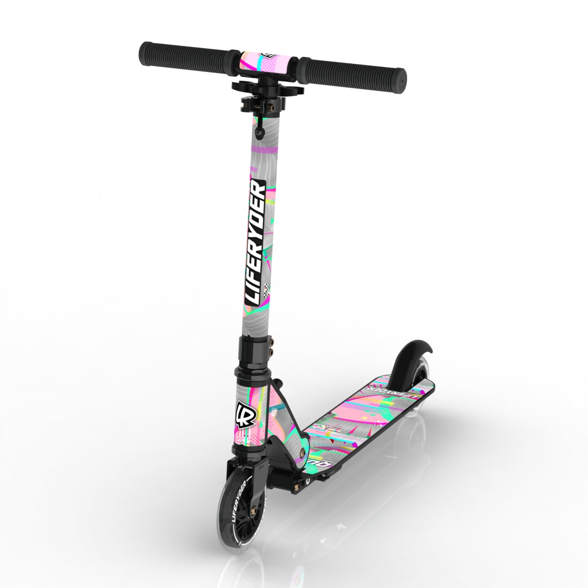 LIFERYDER QUEST Pink Glitch scooter sticker set preview