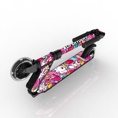 LIFERYDER QUEST Popkins folding kids scooter folded view