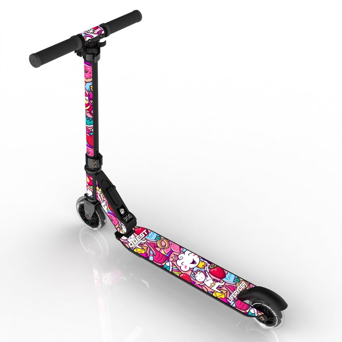 LIFERYDER QUEST Popkins foldable 2 wheel scooter rear view