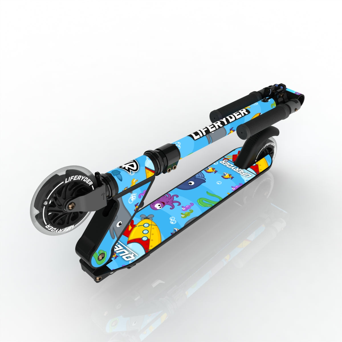 LIFERYDER QUEST Under the Sea folding kids scooter folded view
