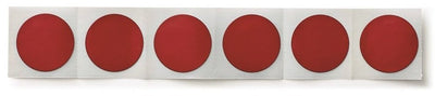 A strip of 6 self seal puncture repair patches. 