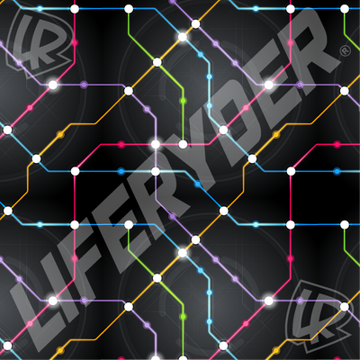 EVOLV™ Cyber Metro scooter sticker set for LIFERYDER scooters and balance bikes