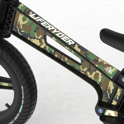LIFERYDER VOGUE Army Camo footrest balance bike detail