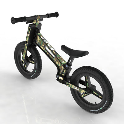 LIFERYDER VOGUE Army Camo 12 inch air tyre balance bike rear view