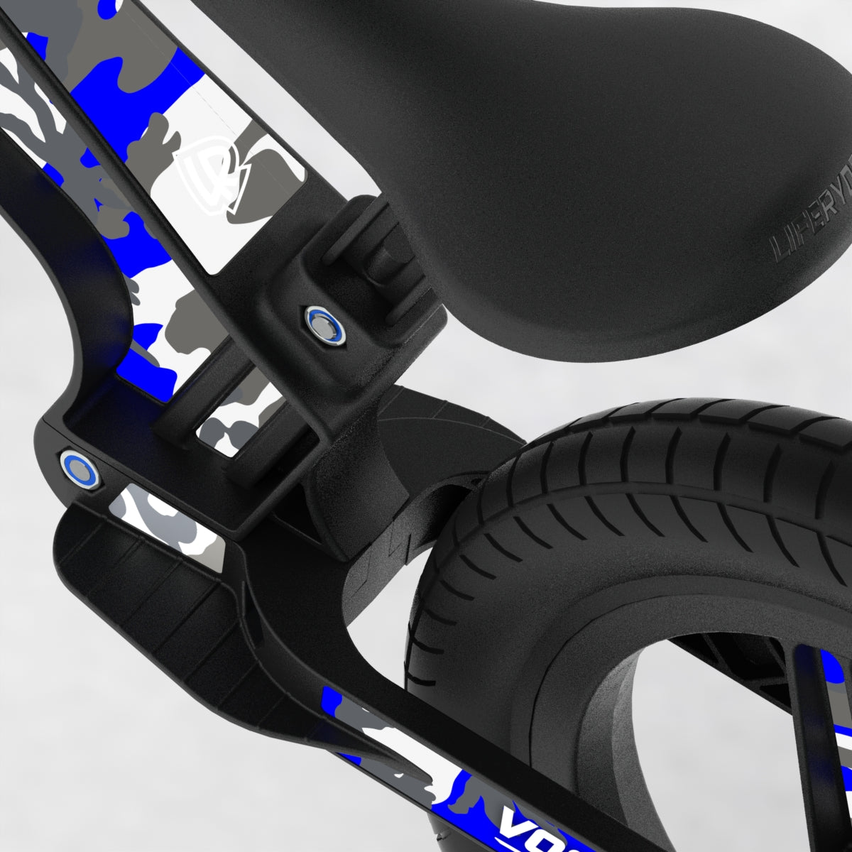 LIFERYDER VOGUE Blue Storm EVOLV graphics balance bike detail