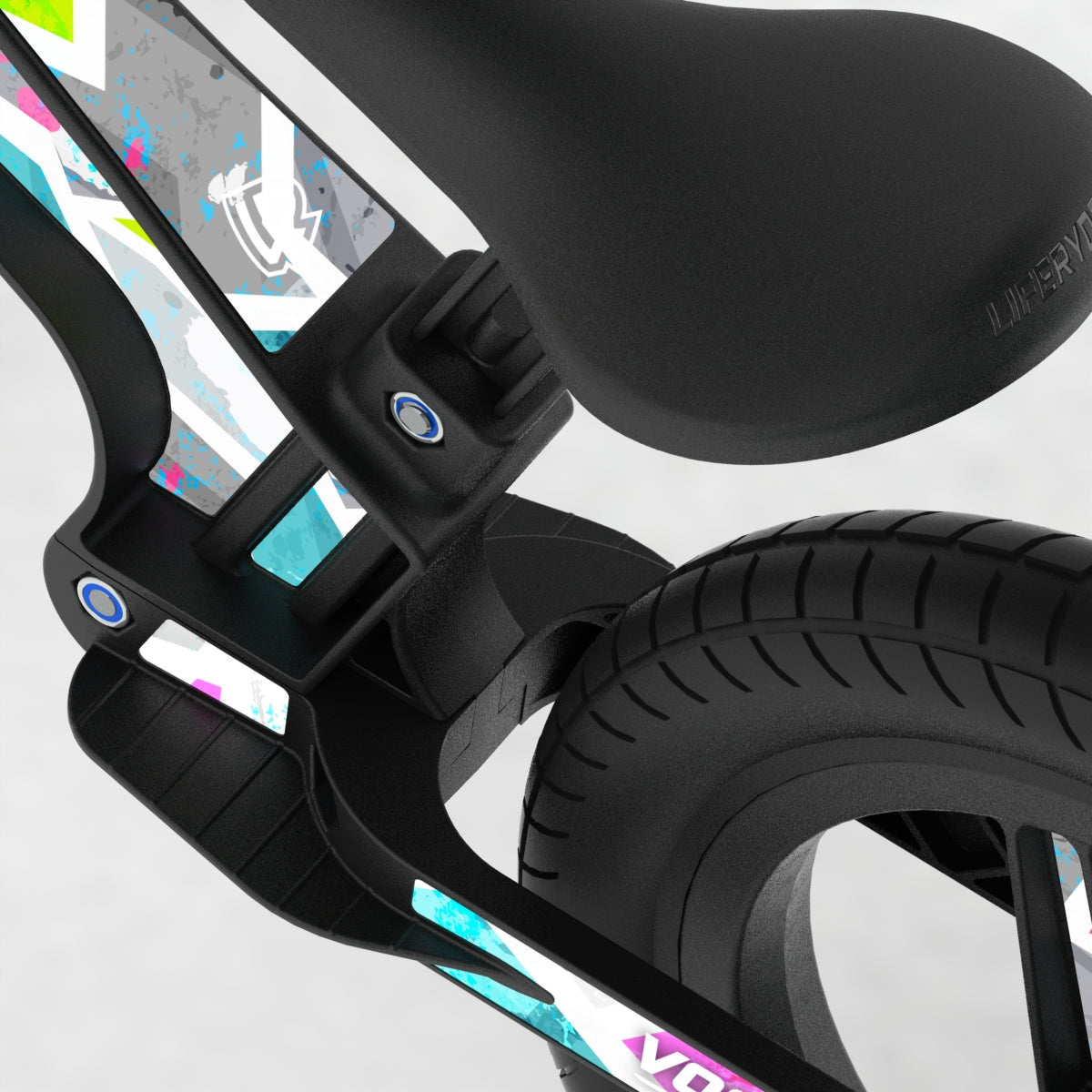 LIFERYDER VOGUE Citrus EVOLV graphics balance bike detail