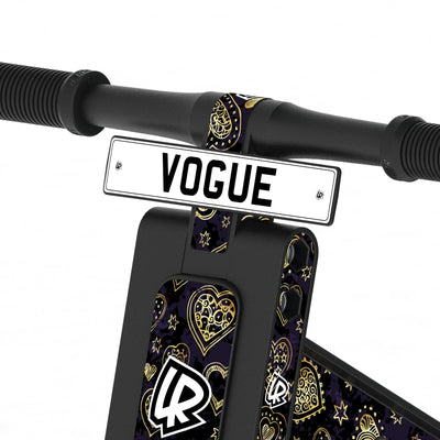 LIFERYDER VOGUE Hearts of Gold adjustable seat balance bike detail